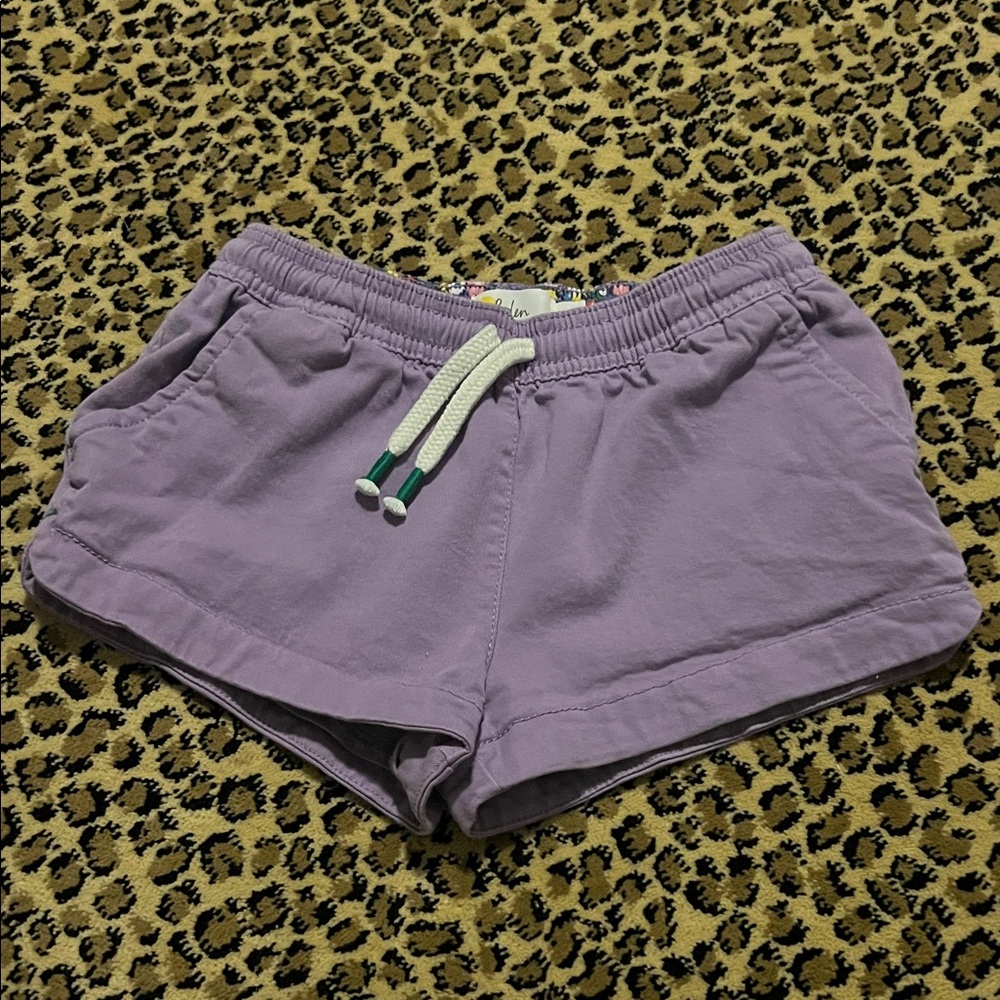 Mini Boden Girls Size 9 Lavender Pull-On Casual Shorts